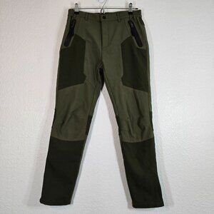Wulful Youth Size 14-16 Years Athletic Pants Composition Green Zip Pockets